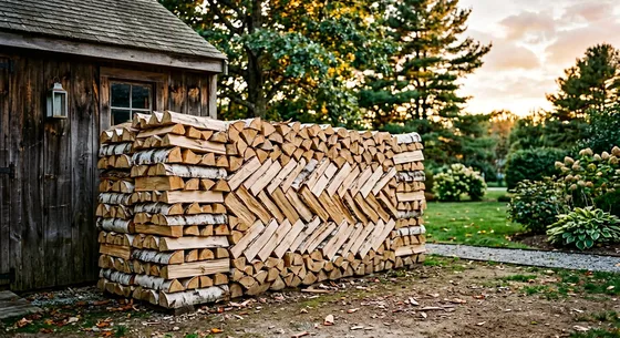 Укладка дров в Марфине, улица Парковая, 36