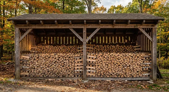 Укладка дров в Марфине, проезд Луговая, 9Б