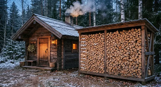 Укладка дров в Марфине, переулок Лагерный, 23